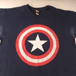 Marvel Captain America Graphic Short Sleeve Casual T Shirt Mens Size M Blue
